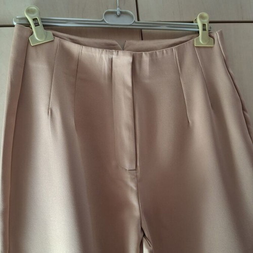 High-waisted fabric pants beige size Large like new