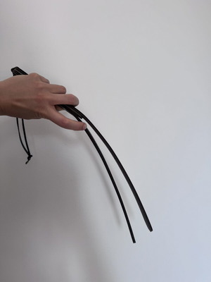 Leather whip dark brown with strap new