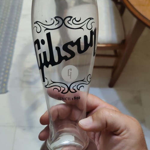 Gibson Pilsner Glass collectible with black logo