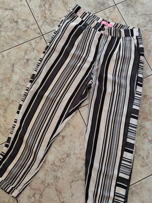 Striped pants Pink Woman used, black and white, size M
