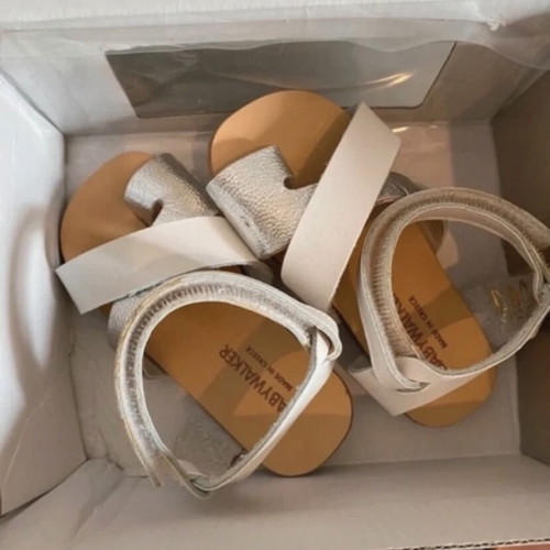 Babywalker baby sandals new white-silver with strap