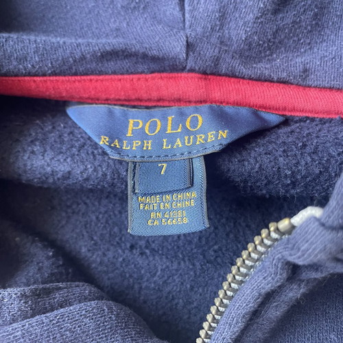 Polo Ralph Lauren Boys' Hoodie Jacket like new, age 7, gray and blue