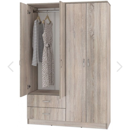 Four-door wardrobe with two drawers