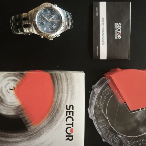 Sector 975 Chronograph men's watch, blue dial, 200m, NOS