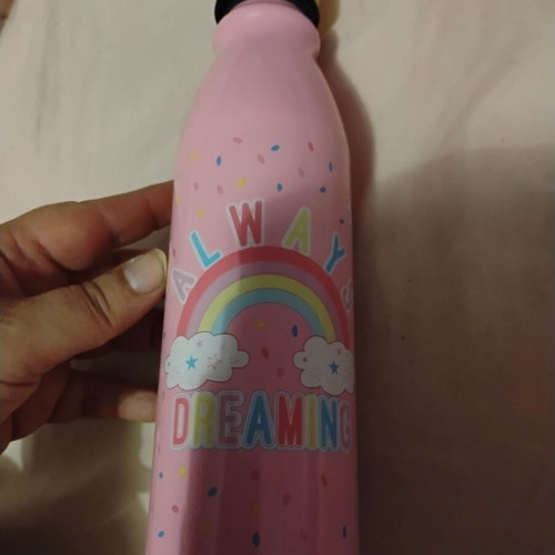 Children's pink thermos new, Spanish