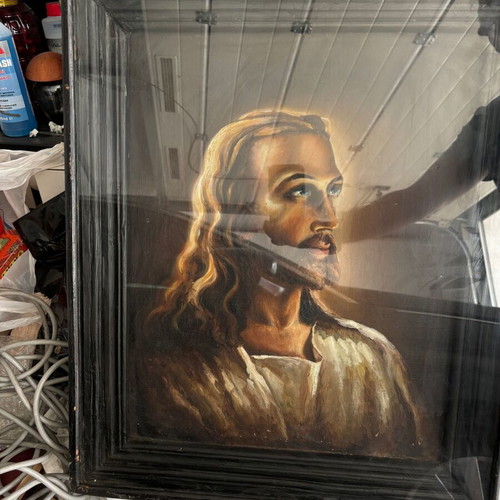 Painting Head of Jesus Christ used, canvas copy