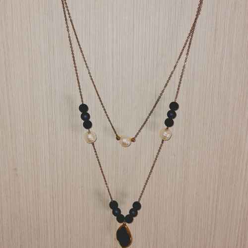Ozze stainless steel double necklace new