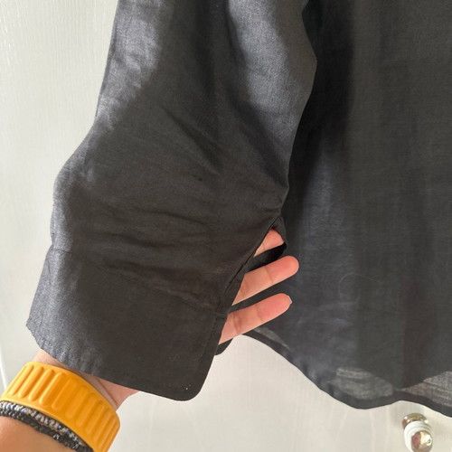 Summer black shirt size M used with mother-of-pearl buttons