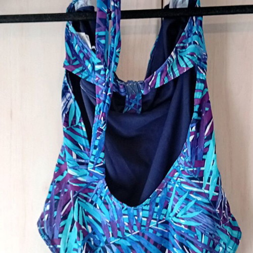 New Look women's one-piece swimsuit size M/38 like new, blue shades