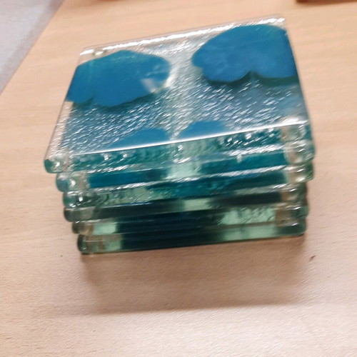 Glass placemats new, set of 6 with anti-slip pads