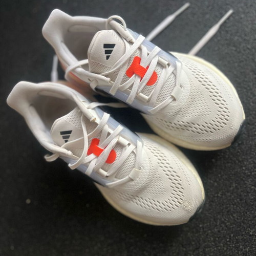 Adidas white athletic shoes used, size 38