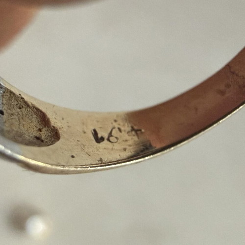 Gold ring with diamonds 14K used, handmade 7 grams