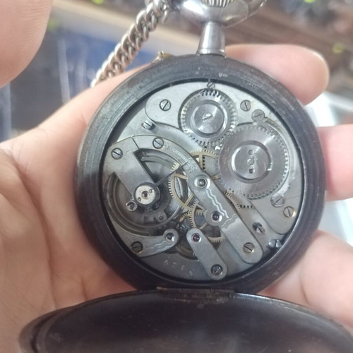 Regulator pocket watch silver like new, men's