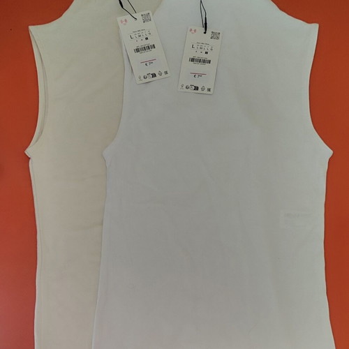 Zara sleeveless elastic white top, size L