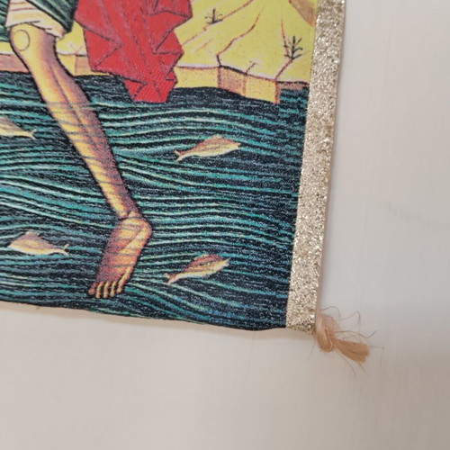 Saint Christopher Icon 20x30cm like new, fabric with cord
