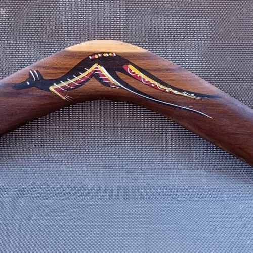 Authentic Aboriginal decorative handmade boomerang