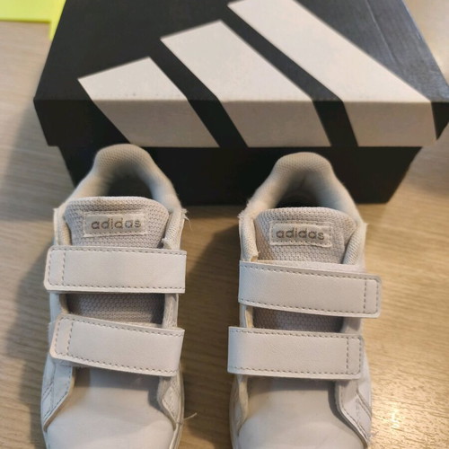 Adidas girls' athletic shoes like new, size 24, white pink