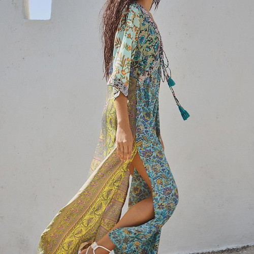 BSB boho floral caftan dress, size 40