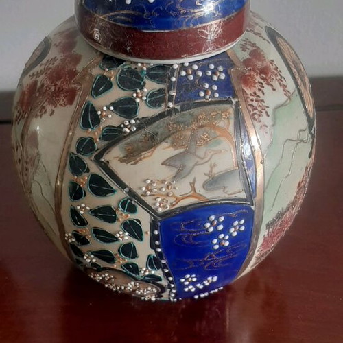 Satsuma vases used, hand painted, sizes 17 and 23 cm