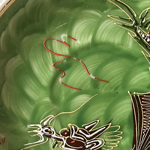 Vintage Japanese Dragonware Moriage Porcelain Plates set of 2 used