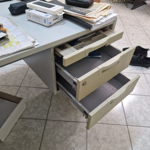 Dromeas office desk like new with 3 metal drawers