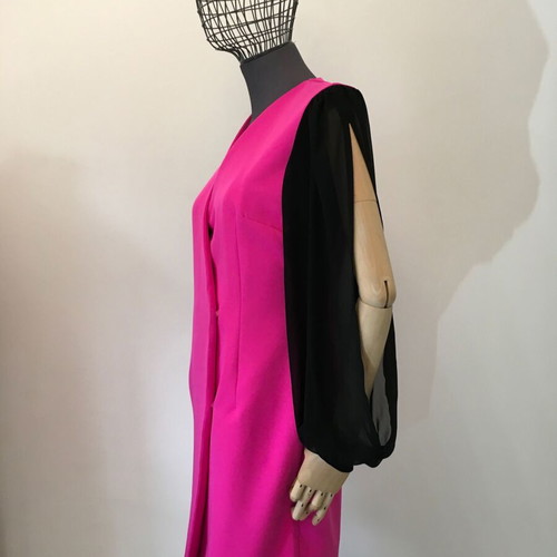 Gaelle Paris extravagant dress new, size 40FR, black and pink