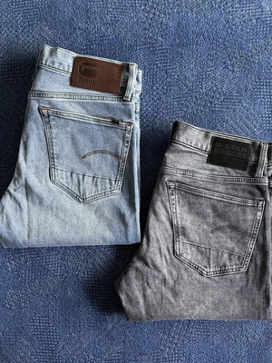 G-Star Raw 3301 Regular Tapered Jeans used, gray and blue, sizes 30-31
