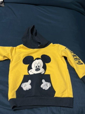 Yellow hoodie used with Mickey Mouse for baby