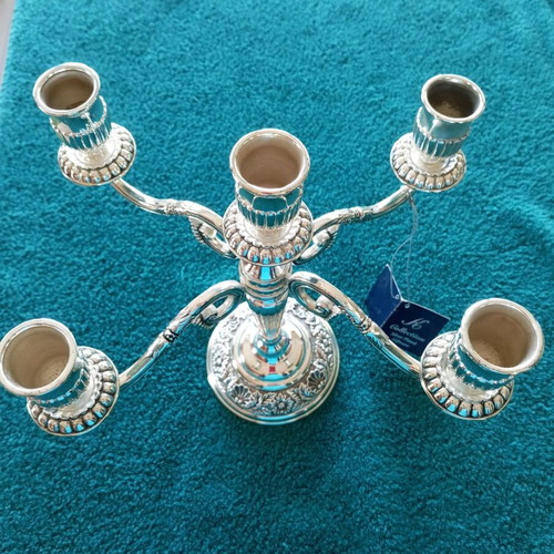 Silver-plated five-arm candlestick new