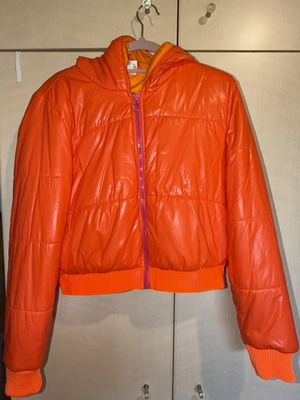 Adidas Stella McCartney puffer jacket medium, like new, orange