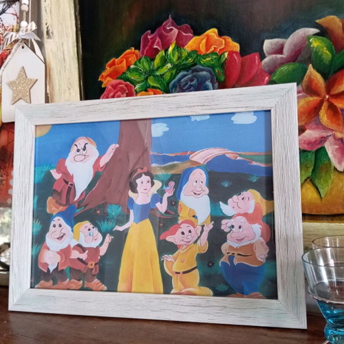 Snow White and the Seven Dwarfs framed print new