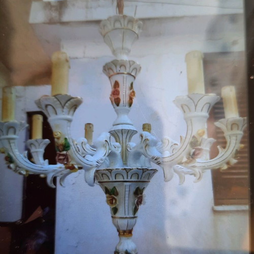 Italian porcelain wall lamps used, double, 6-light and 8-light