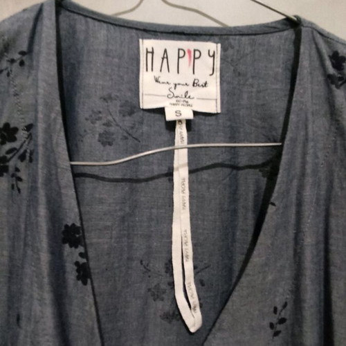 Floral dress Happy People with 3/4 sleeve like new, blue