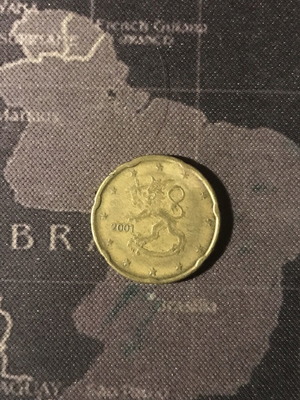 Finland 20 Cent Coin 2001 used