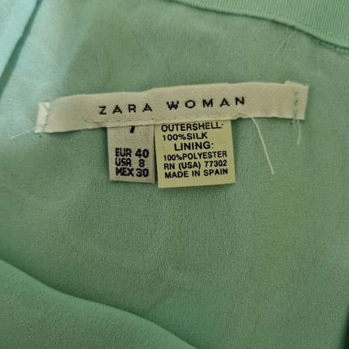 Zara silk skirt like new with embroidered sequins, beige and turquoise