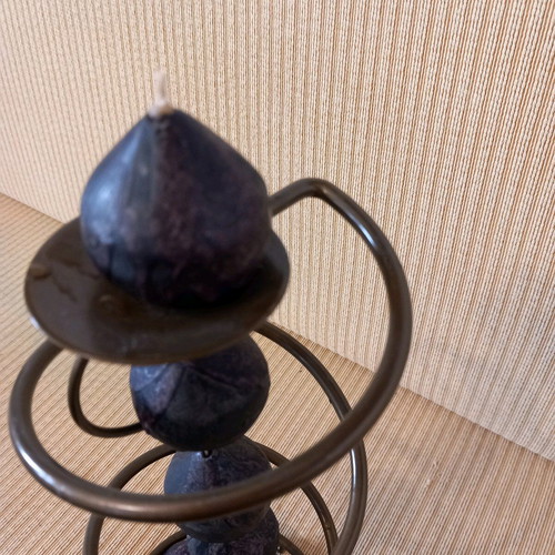 Bronze candlestick original spiral shape like new