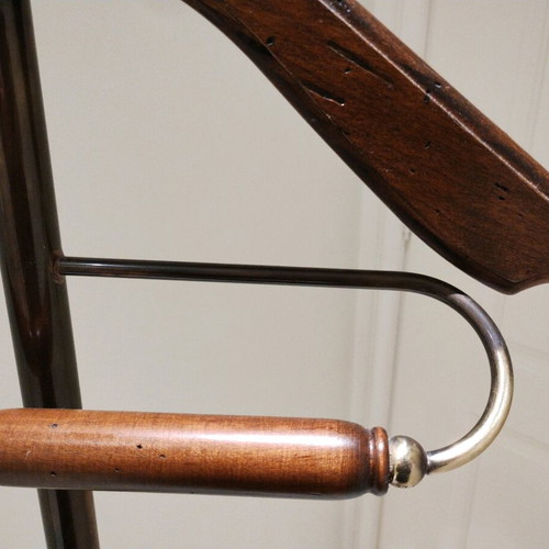 Capanni floor coat rack new with aged wood and brass