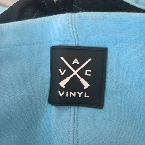 Vinyl cardigans white and blue S like new, 2 pieces with fleece