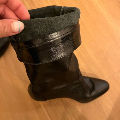 Parthenis black leather boots like new, size 38, 12 cm heel