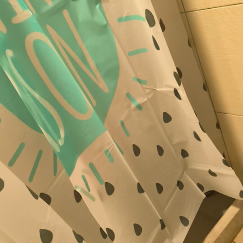 Shower curtain new 180x180 waterproof with I'm not a morning person logo
