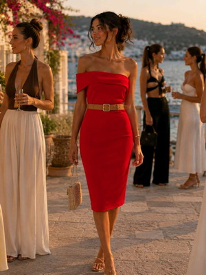 Φόρεμα Lynne σαν καινούργιο, μέγεθος 38 medium, κόκκινο