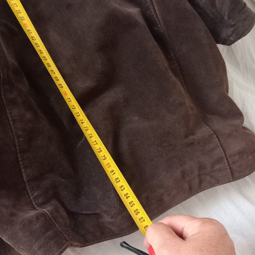 Men's suede jacket with leather collar, Italian made