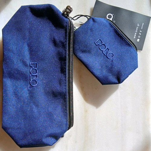 Polo pencil case and wallet dark blue new