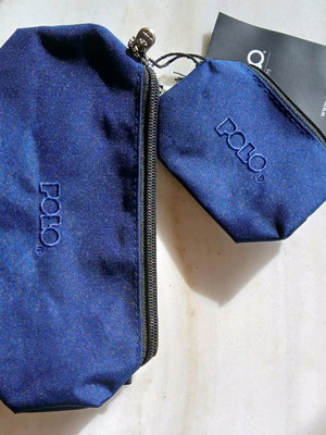 Polo pencil case and wallet dark blue new