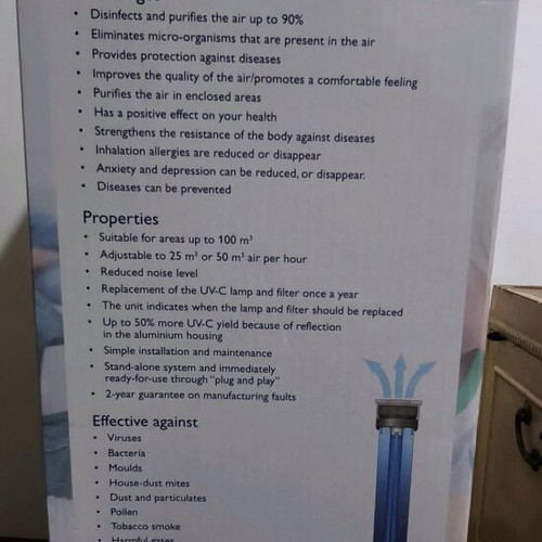 Air 160 air purifier new, 60W for 100 m² spaces