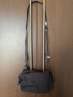 Zara crossbody bag used, black and blue with strap detail