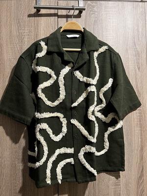 Zara summer shirt like new, size S, white and green