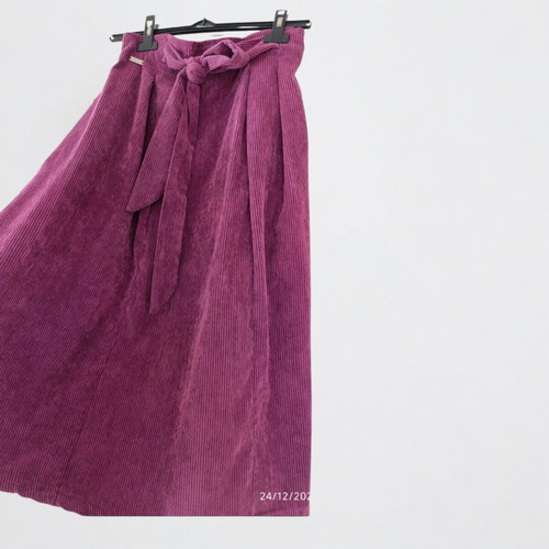 Secret corduroy midi skirt with pleats new, purple