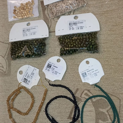 Craft supplies new, pack with wooden beads, hematite and nephrite