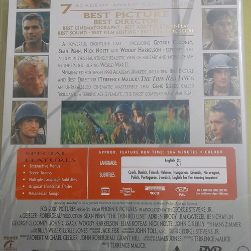The Thin Red Line DVD new, drama with subtitles
